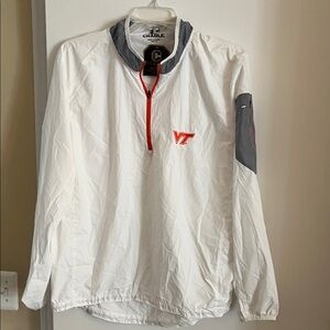 VT  CRABLE White and Gray Windbreaker with Red Accents